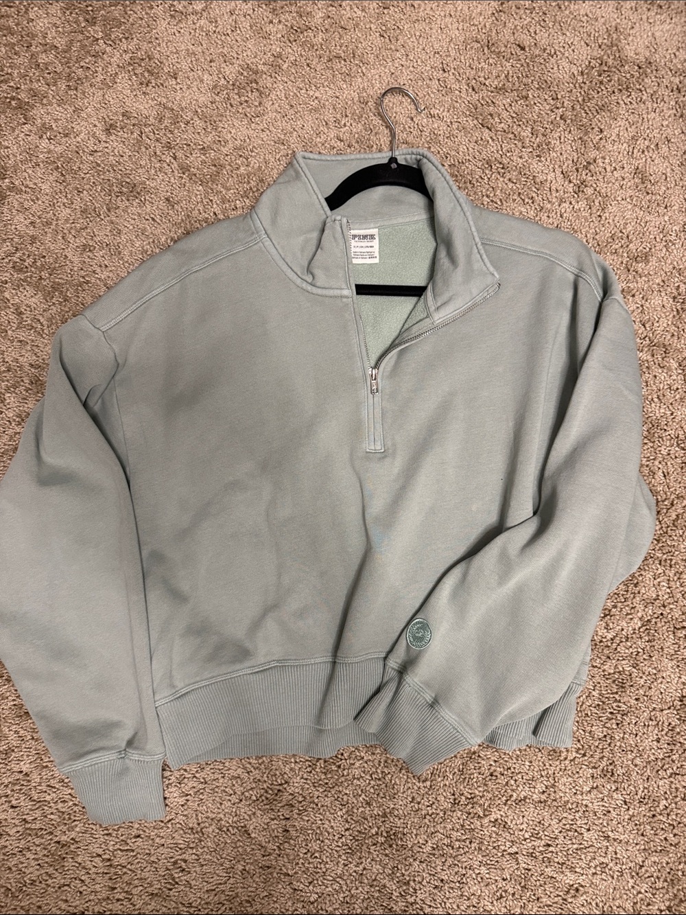 PINK Victoria's Secret Half-Zip Sweater - Sage